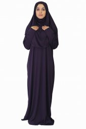 KOYU MENEKŞE MORU FERMUARSIZ NAMAZ ELBİSESİ - 1