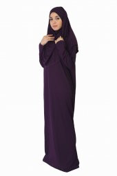 KOYU MOR FERMUARSIZ NAMAZ ELBİSESİ - 2