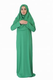 AÇIK YEŞİL FERMUARSIZ NAMAZ ELBİSESİ - 1