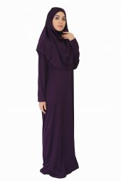 KOYU MOR FERMUARSIZ NAMAZ ELBİSESİ - 3