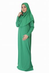 AÇIK YEŞİL FERMUARSIZ NAMAZ ELBİSESİ - 3