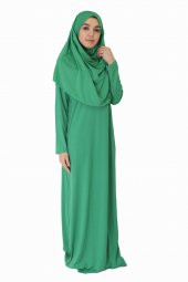 AÇIK YEŞİL FERMUARSIZ NAMAZ ELBİSESİ - 4