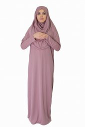 YENİ GÜL KURUSU FERMUARSIZ NAMAZ ELBİSESİ - 1