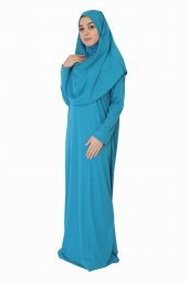 TURKUAZ FERMUARSIZ NAMAZ ELBİSESİ - 2