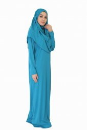 TURKUAZ FERMUARSIZ NAMAZ ELBİSESİ - 3