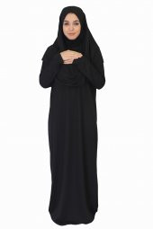 SİYAH FERMUARSIZ NAMAZ ELBİSESİ - 1