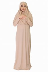 KREM FERMUARSIZ NAMAZ ELBİSESİ - 1
