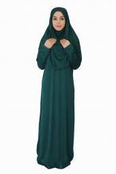 KOYU YEŞİL FERMUARSIZ NAMAZ ELBİSESİ - 2