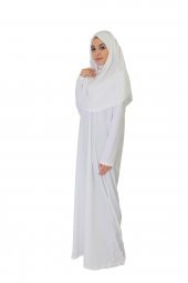 BEYAZ FERMUARSIZ NAMAZ ELBİSESİ - 2