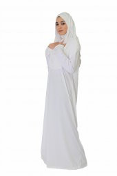 BEYAZ FERMUARSIZ NAMAZ ELBİSESİ - 3