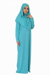 CAM GÖBEĞİ MAVİSİ FERMUARSIZ NAMAZ ELBİSESİ - 3