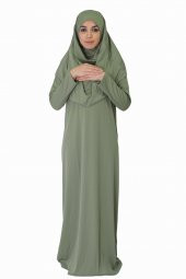 AÇIK HAKİ FERMUARSIZ NAMAZ ELBİSESİ thumbnail 1