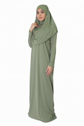 AÇIK HAKİ FERMUARSIZ NAMAZ ELBİSESİ thumbnail 2