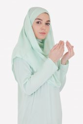 SU YEŞİLİ FERMUARSIZ NAMAZ ELBİSESİ - 3