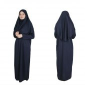 KOYU LACİVERT FERMUARSIZ NAMAZ ELBİSESİ - 1