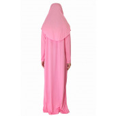 ŞEKER PEMBE FERMUARLI NAMAZ ELBİSESİ - 1