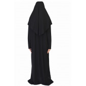 MEDİNE İPEĞİ SİYAH FERMUARLI NAMAZ ELBİSESİ - 4