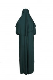 KOYU YEŞİL FERMUARLI NAMAZ ELBİSESİ - 1