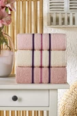 Semecca Lia Soft  Bordürü Serisi 3lü Havlu Seti 50x85 - 5