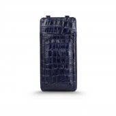 Glary GL200DB 1.Sınıf Kalite Hakiki Deri Portmone Unisex Boyun Askılı Pasaport ve Telefon Cüzdanı-Lacivert - 1
