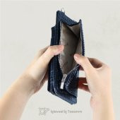 Glary GL200DB 1.Sınıf Kalite Hakiki Deri Portmone Unisex Boyun Askılı Pasaport ve Telefon Cüzdanı-Lacivert - 7