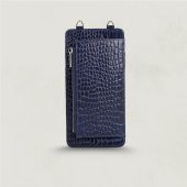 Glary GL200DB 1.Sınıf Kalite Hakiki Deri Portmone Unisex Boyun Askılı Pasaport ve Telefon Cüzdanı-Lacivert - 8