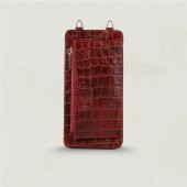 Glary GL200RD 1.Sınıf Kalite Hakiki Deri Portmone Unisex Boyun Askılı Pasaport ve Telefon Cüzdanı-Kırmızı - 8