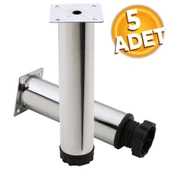 Ayarlanabilir Mobilya Kanepe Baza Koltuk Metal Destek Yükseltici Ayağı Krom Ayakları 20 Cm (5 ADET) - 1