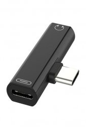 Type C To 3.5mm Stereo Kulaklık Aux Şarj Çevirici Dönüştürücü Adaptör - 1
