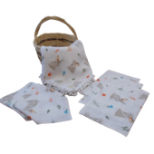 Tavşan Desenli ''100 Organik Pamuk Müslin 3'lü Yeni Doğan Set - 1