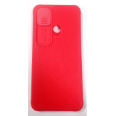 Xiaomi Redmi 9C Kamera Korumalı Sürgülü Yumuşak Slikon Kılıf Kırmızı - 1