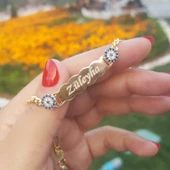 925 Ayar Gümüş Nazarlı İsimli Çocuk Bileklik thumbnail 2