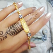 925 Ayar Gümüş Nazarlı İsimli Çocuk Bileklik thumbnail 3