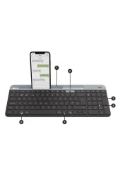 Logitech Slim Kablosuz Gri Bluetooth & Usb Q Türkçe Klavye Bluetooth thumbnail 6