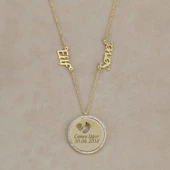 Vaoov 925 Ayar Gümüş El Ayak Izli Çift Isim Doğum Kolyesi thumbnail 2