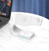 SHAZA 4in1 Megsafe 15W Hızlı Kablosuz Şarj İstasyonu İphone Airpods Watch Uyumlu Beyaz - 2