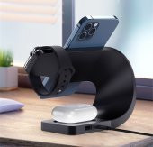 SHAZA 4in1 Megsafe 15W Hızlı Kablosuz Şarj İstasyonu İphone Airpods Watch Uyumlu Beyaz - 4