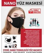 Yıkanabilir Nano Siyah Koruyucu Yüz Ağız Maskesi - 9