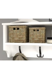 Bofigo Portmanto Duvar Askılığı Elbise Askılığı Raflı Duvar Askılığı Beyaz 120 Cm - 5