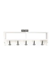 Bofigo Portmanto Duvar Askılığı Elbise Askılığı Raflı Duvar Askılığı Beyaz 120 Cm - 6