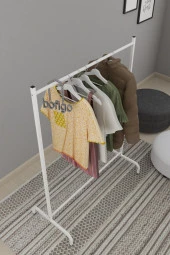 Bofigo Konfeksiyon Askısı Ayaklı Askılık Elbise Askılığı Beyaz - 2