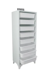 Bofigo 8 Sepetli Dolap Çok Amaçlı Dolap Oyuncak Dolabı Dora Beyaz - 5