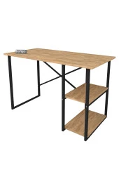 Bofigo 60x120 cm 2 Raflı Çalışma Masası Bilgisayar Masası Ofis Ders Yemek Masası Çam - 8