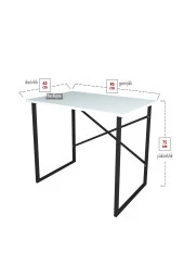 Bofigo 60x90 cm Çalışma Masası Bilgisayar Masası Ofis Ders Yemek Masası Beyaz - 5