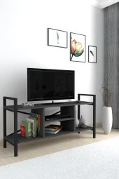 Bofigo TV Sehpası Raflı TV Ünitesi Televizyon Sehpası Antrasit - 2