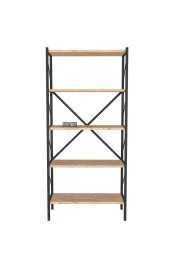 Bofigo Dekoratif 5 Raflı Kitaplık Metal Kitaplık Çam - 8