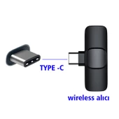 Kablosuz yaka mikrofonu Type C wireless harici yaka mikrofonu - 4