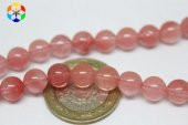 Gül Kuvars Taşı YARIM Dizi 8mm (18cm uzunluğundadır) - 2