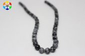 Kar Tanesi Obsidyen Taşı YARIM Dizi 8mm (18cm uzunluğundadır) - 2