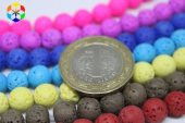 Lav Taşı Sarı Renkli YARIM Dizi 8mm (18cm uzunluğundadır) - 3
